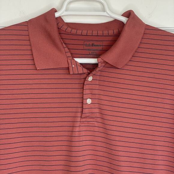 LL Bean Men's Striped Polo Shirt Sz L Traditional Fit Pima Cotton Casual Comfort - Picture 3 of 12